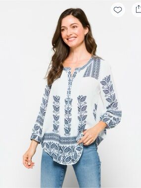 Pale Sky Peasant Top